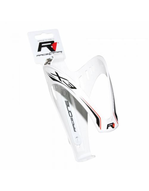 Porte bidon race one x3 race brillant blanc-deco noir