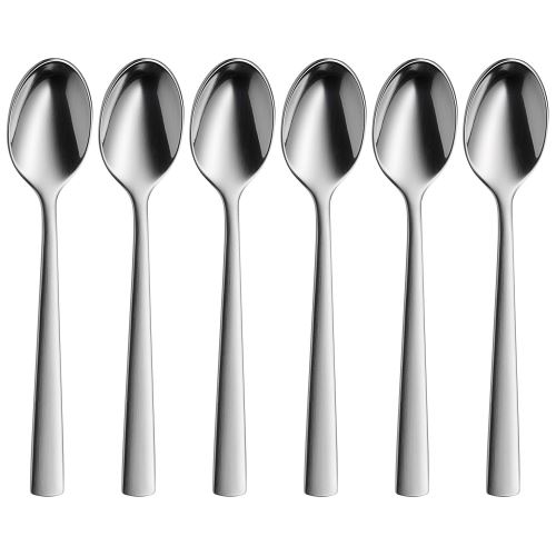 WMF 1158966330 Lot de 6 Cuillère à Expresso Cromargan Protêt, Acier Inoxydable, Argent, 18.5 x 13.5 x 2.5 cm