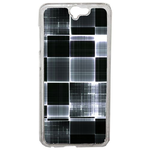 Coque Carreaux De Verres Gris Et Noir Compatible Htc One A9 Transparent
