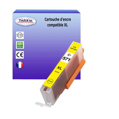 Cartouche compatible avec Canon CLI571 XL Jaune pour Canon Pixma MG5700, MG6800, MG7700, TS5055