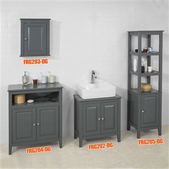 Sobuy Frg205 Dg Meuble Colonne De Salle De Bain Armoire Toilette Haute Meuble Etagere De Salle De Bain Gris Mobilier De Jardin Achat Prix Fnac