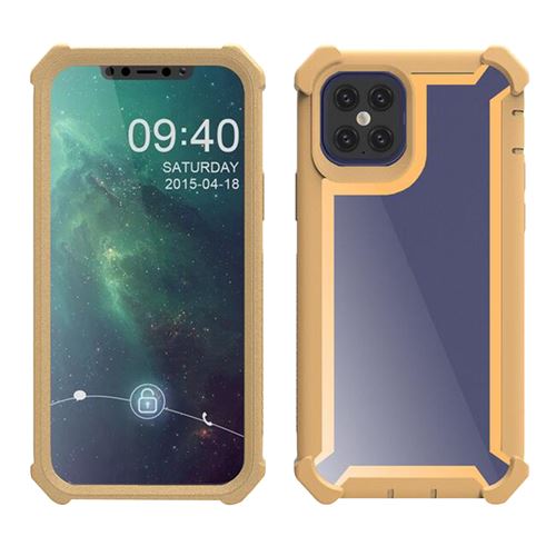 Nouvelle coque avec protection quatre coins pour iPhone 12 Pro Max 6,7” - Or