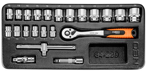 Neo Tools Jeu De Douilles 6 À 24Mm Tiroir Pour Incrustations De 22 Pièces - Image 1