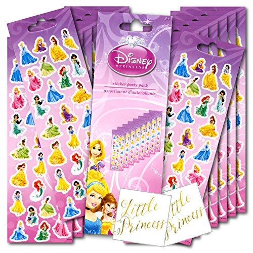 Autocollants Princesse Disney Party Favor Pack Plus, sous licence séparément, de petits autocollants Princesse pour la fille d'anniversaire ou un invité d'honneur