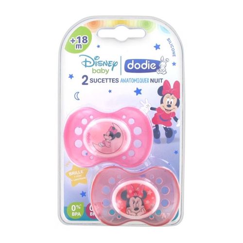 DODIE 2 Sucettes Anatomiques Disney Nuit Minnie 18 m+
