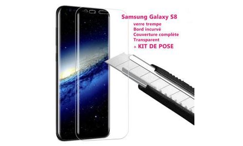 Verre Trempé Incurvé pour Samsung S8 Transparent Haute Résistance