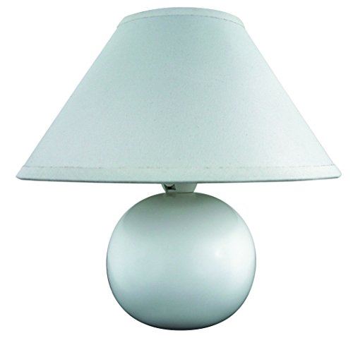 Rabalux 4901, Ariel Lampe de Table, Céramique, 40 Watts, E14, Blanc, 20 x 20 x 19 cm