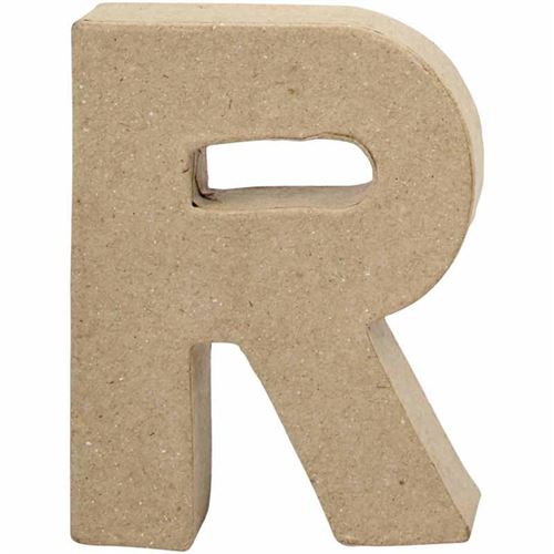 Creative lettre R papier mâché 10 cm