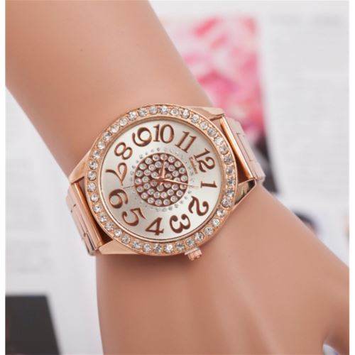 Montre Femme Quartz Inox Rhinestone #24 Rose doré