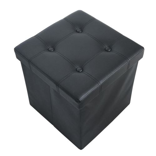 Todeco - Voetensteun zitting, Folding Ottoman, Stof getuft afwerking, 38 x 38 x 38 cm (15 x 15 x 15 inch), Grijs, Materiaal: MDF, Niet-geweven stof