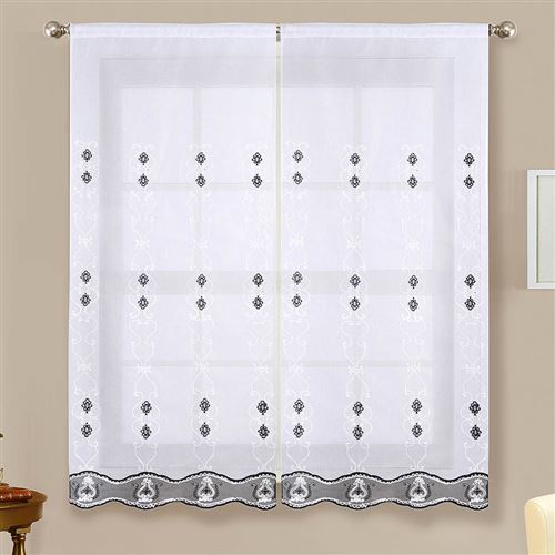 Paire de vitrages brillants - Noir, 2x60x120cm