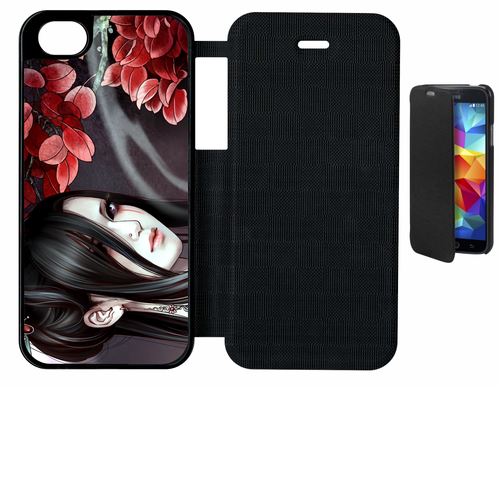Etui À Rabat Flip Flap Apple Iphone 5 Se Manga Geisha Gothique