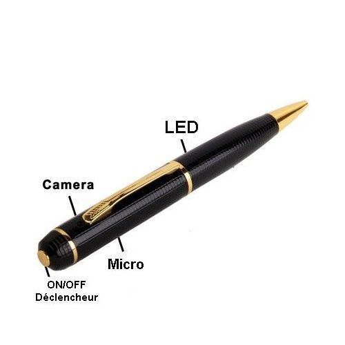 Mini stylo caméra espion HD 1080p avec carte SD 32 Go – Stylo de poche pour  entreprise, réunion, penché, conférence, sécurité extérieure rechargeable