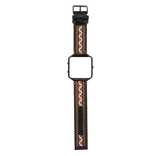 Bracelet en tissu vintage avec coque de protection pour Fitbit Blaze - Multicolore #4