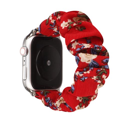 Bracelet de montre en tissu élastique pour Apple Watch Series 6/ SE/ 5/ 4 44mm - Rouge#1
