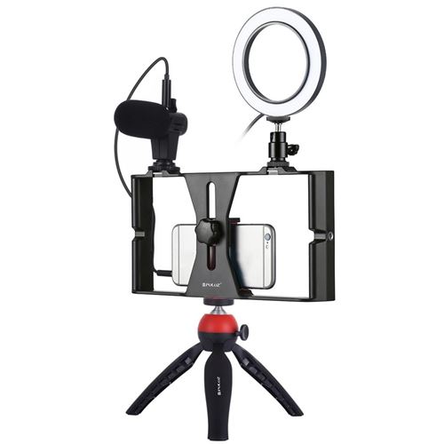 Smartphone Vidéo Rig Visiophone Stabilisateur Grip Trépied Avec Microphone MK4209