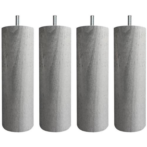 Jeu De Pieds Cylindriques O 7 Cm H 15 Cm Gris Metal - Lot De 4