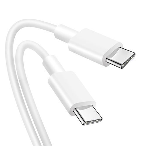 Câble USB-C vers USB-C Charge et Synchro Rapide Silicone Résistant 1m Blanc  - Câbles USB - Achat & prix