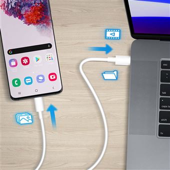 Câble USB-C vers USB-C Charge et Synchro Rapide Silicone Résistant