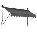 BLUMIE Store banne 350x150 cm avec éclairage led et manivelle - Gris