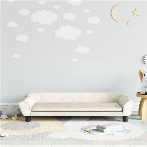 vidaXL Canapé pour enfants crème 100x50x26 cm velours