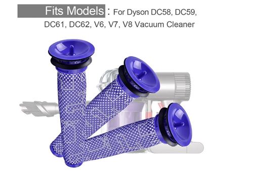 Filtre pour Dyson V8 / V7, Filtres de remplacement lavables pour