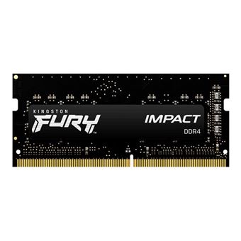 Kingston FURY Impact - DDR4 - module - 8 Go - SO DIMM 260 broches - 2666 MHz / PC4-21300 - CL15 - 1.2 V - mémoire sans tampon - non ECC - noir - 1
