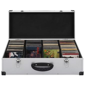 Étui de CD pour 80 CD Aluminium ABS Argenté - 1