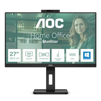AOC Pro-line Q27P3QW - P3 Series - écran LED - 27" - 2560 x 1440 QHD @ 75 Hz - IPS - 350 cd/m² - 1000:1 - 4 ms - 2xHDMI, DisplayPort - haut-parleurs - noir - B2B