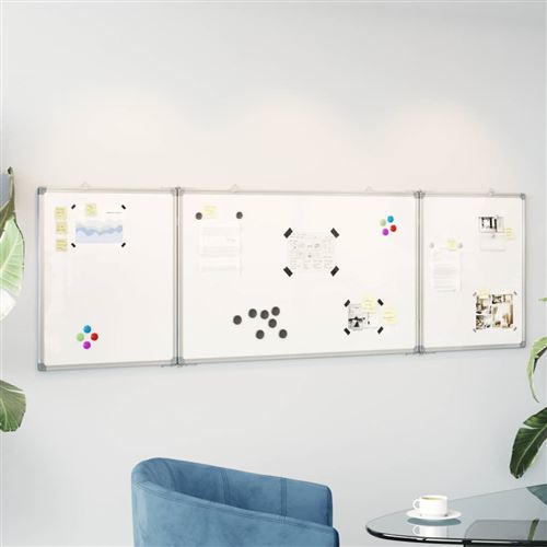Tableau blanc magnétique pliable 160x60x1,7 cm aluminium - Vidaxl
