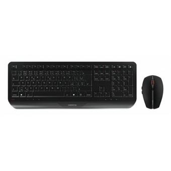 CHERRY GENTIX DESKTOP - Ensemble clavier et souris - sans fil - 2.4 GHz - Tchèque/Slovaque - commutateur : CHERRY LPK - noir - 1