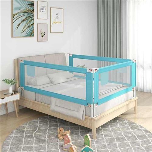 vidaXL Barrière de sécurité de lit d'enfant Bleu 120x25 cm Tissu10209