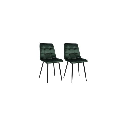 Lot de 2 chaise clp H. 88 cm non empilable non pliable interieur en metal vert