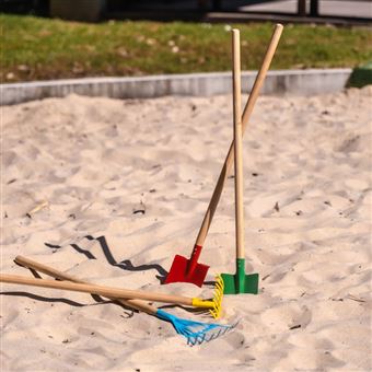 Jouet de plage - Lot de 4 outils pour enfant - Manches en bois