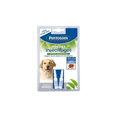 Comparer les prix de Phytosoin Pipettes Insectifuges - Pour Chien Moyen Et Grand Chien - Lot De 2