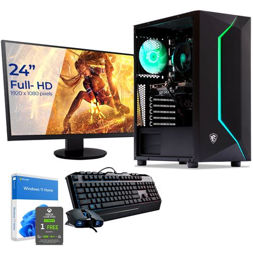 Sedatech Pack PC Gaming • AMD Ryzen 5 5600G • GTX 1660Ti • 16 Go RAM • 500Go SSD M.2 • Windows • Moniteur 23.6