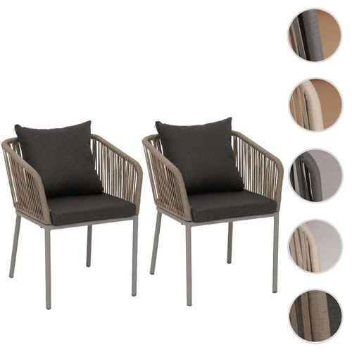 Mendler Gris Lot De 2 Chaise Exterieur Non Pliable En Aluminium H. 75 Cm - Image 3