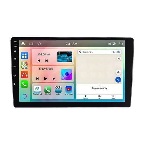 Autoradio Android 9 Pouces Écran HD GPS Bluetooth 6+128G Tactile YONIS