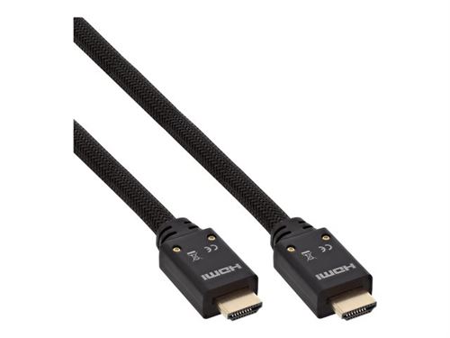 InLine - Câble HDMI avec Ethernet - HDMI mâle pour HDMI mâle - 25 m - triple paire torsadée blindée - noir - moulé support 4K actif