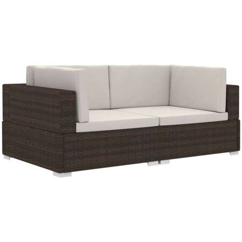 Vidaxl Marron Chaises D'angles 2 Pcs - Résine Tressée - Image 3