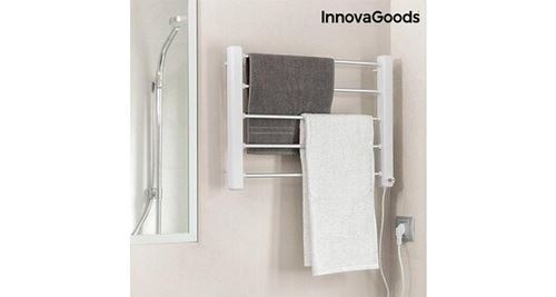 Porte-serviettes électrique mural 65w blanc gris (5 barres) - seche serviette chauffant salle de bain