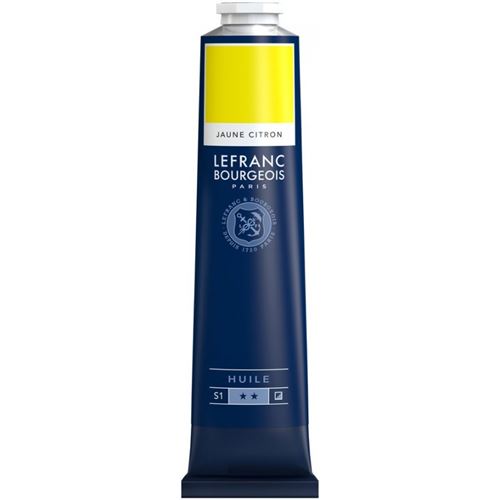 Peinture à l'huile en tube jaune citron 150ml - Lefranc & Bourgeois
