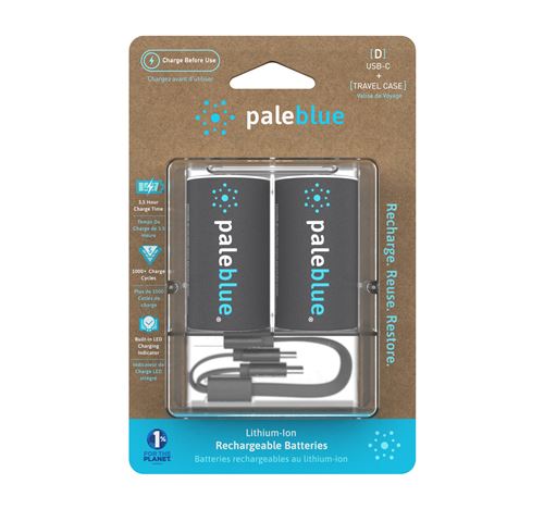 Piles Rechargeables USB-C PALEBLUE D LR20 HR20