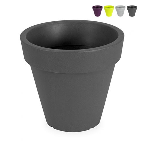 Vase Conique Pour Plantes Ø 50cm Jardinière Design Terrasse Jardin Pegasus, Couleur: Gris foncé