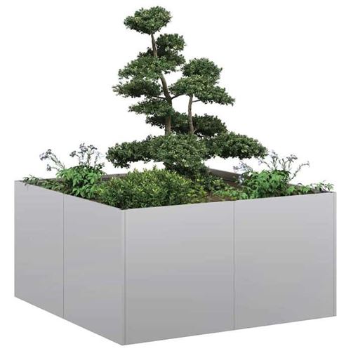 Vidaxl Jardinière Acier Galvanisé 80X80x40 Cm - Image 3