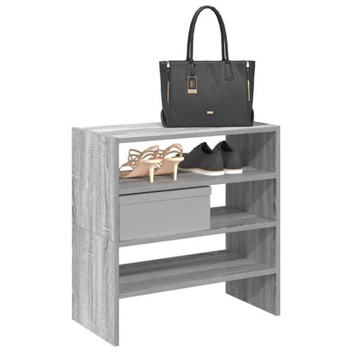 Non Communiqué Sonoma Gris Étagères À Chaussures 2 Pcs Empilable 60X30x30,5 Cm - Image 1