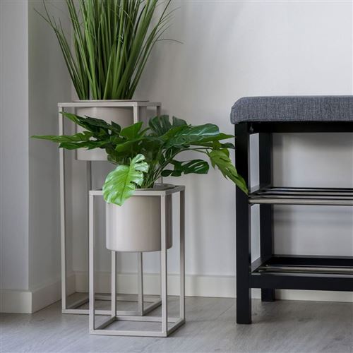 House Nordic Pots à fleurs 2 pcs Lena Beige gris
