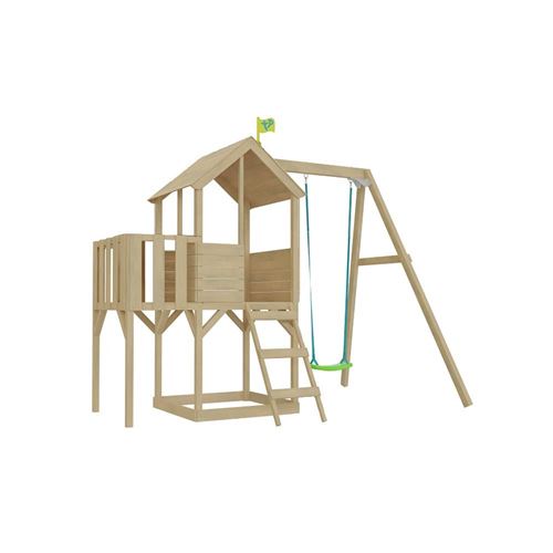 Tp Toys - Cabane enfant sur pilotis bac à sable et portique intégré avec balcon Tower