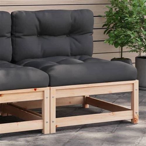 Vidaxl Gris Salon De Jardin Modulable 1 Personnes 70 X 70 X 67 Cm Bois Massif - Image 3