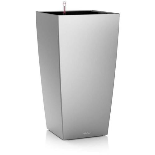 Lechuza Argent Pot De Fleur Cubico Premium 40 - Kit Complet, Métallisé - Image 2